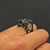 DARK GRAY Square ring with polished finish and accessories in STAINLESS SILVER, SILVER or GOLD - buy online
