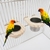 Pássaro alimentando copos com braçadeira papagaio gaiola pendurado tigela de aço inoxidável coop prato