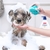 Imagem do Cão de estimação banho massagem escova chuveiro shampoo cabelo grooming purificador pente para banho cabelo curto macio silicone borracha escovas