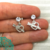 Aros de Acero Blanco Cubic con Corazón Colgante