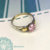 Anillo de Plata Cubic Rosa y Puntos en Oro - comprar online