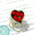 Anillo de Plata Corazón con semillas de Huayruro