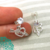 Aros de Acero Blanco Cubic con Corazón Colgante en internet