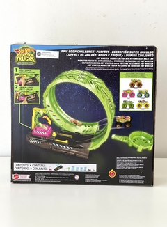 HBN02 PISTA HOT WHEELS MONSTER TRUCKS GIRO 360 GLOW IN THE DARK (887961993066) - comprar online