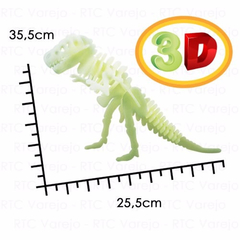 Quebra Cabeça 3D Dinossauro T Rex - Brilha no Escuro - ENGENHA