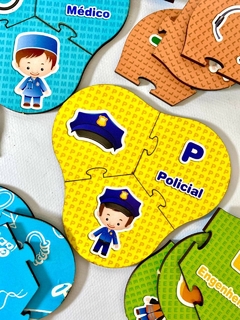 Quebra-Cabeça Descobrindo Profissões Jogo Educativo - Tralalá 4 Kids