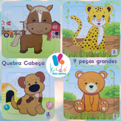 Quebra-Cabeça 9 peças Educativo em Madeira Urso