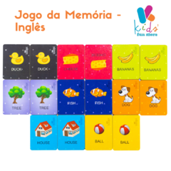 Jogo da Memória em Inglês  Brinquedo Madeira Loopi Toys