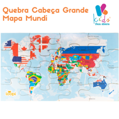 Quebra Cabeça Mapa Mundi Educativo 100 Peças P Idoso Criança