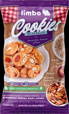 Cookies Integrales con Almendras, Nueces, Maní y Avena Limbo 160 grs