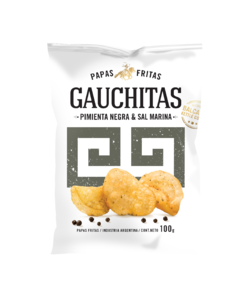 Papas fritas Pimienta Negra y Sal Marina Gauchitas 100 grs