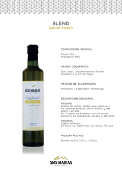Aceite de Oliva virgen extra Blend Medio Seis Marías 500 ml - tienda online