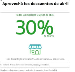 Aprovechá los descuentos de abril