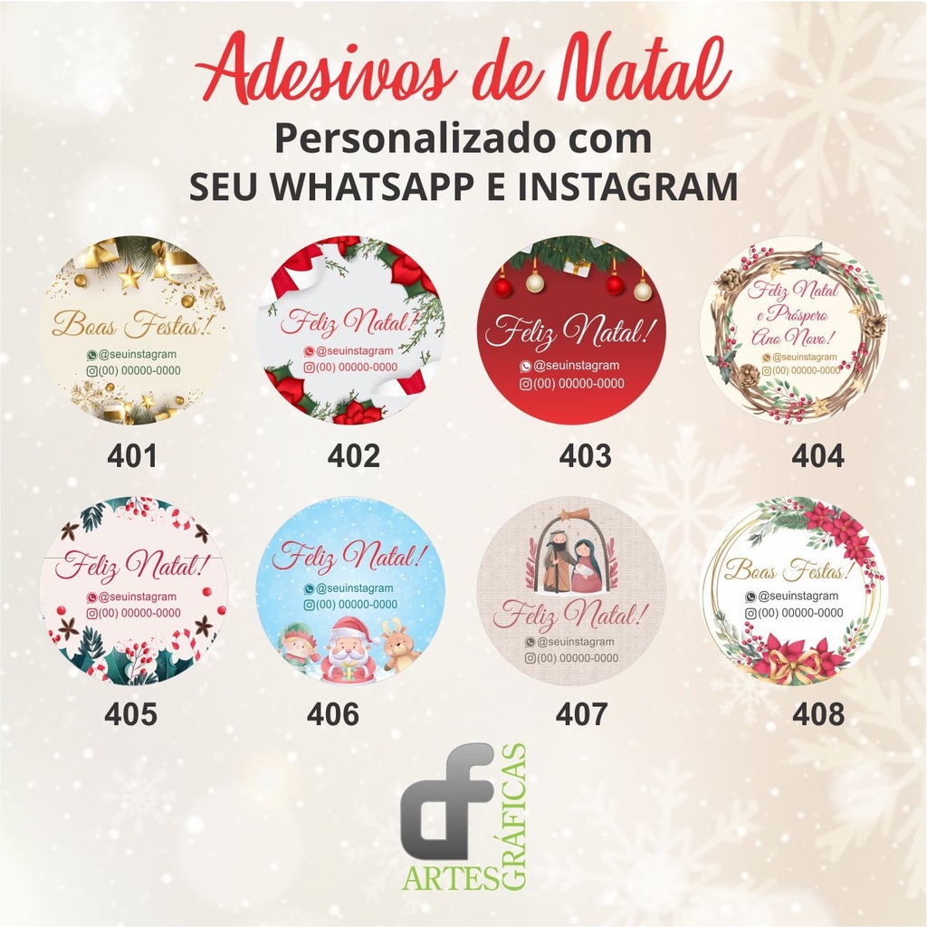 Adesivo 5 cm Feliz Natal Ho Ho Ho