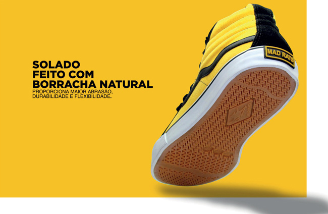 Tênis de Skate Slip On Rats Preto Amarelo