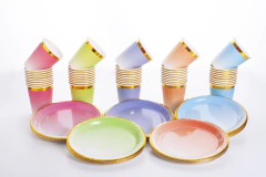 Plato degrade con borde Dorado Rosa en internet