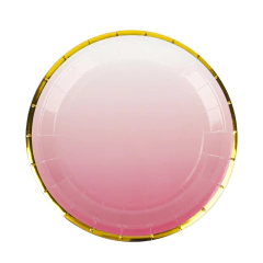 Vaso degrade con borde Dorado Rosa - comprar online