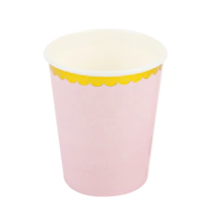 Plato liso con borde Dorado Rosa - comprar online