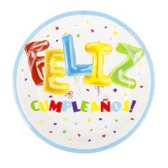 Platos estampado Feliz Cumpleaños