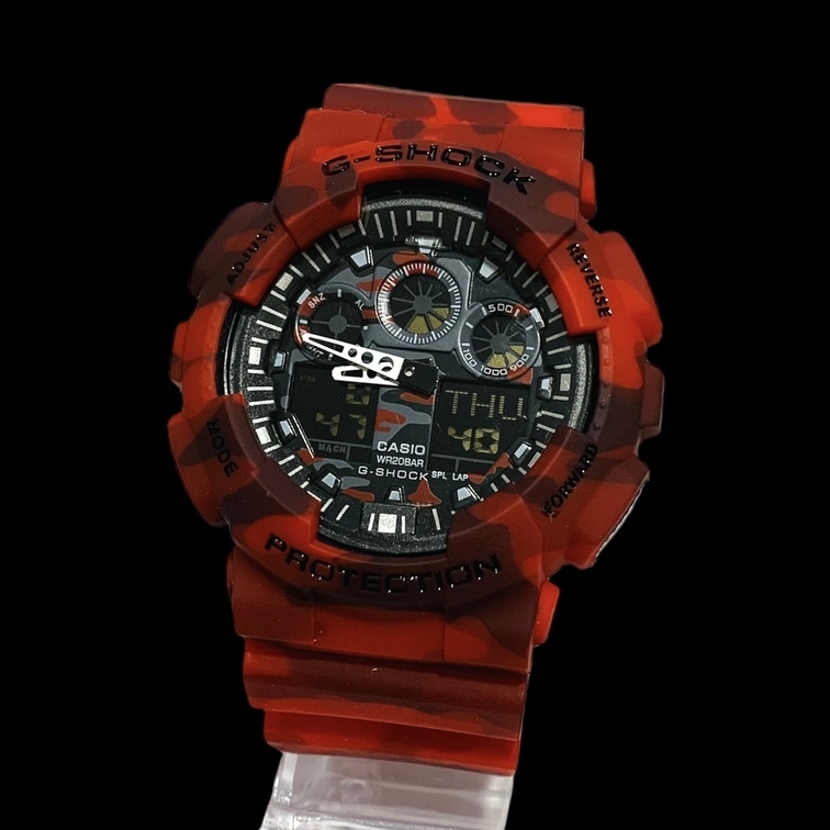g shock vermelho camuflado
