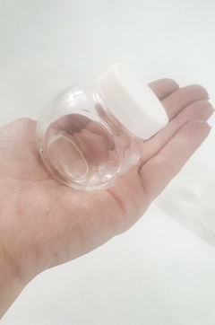 Pote Baleiro Micro Vidro Com Tampa Plástica Branca - 50 ml - 10 Unidades na internet