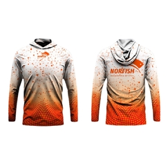 Remeras con Capucha Naranja y Blanca