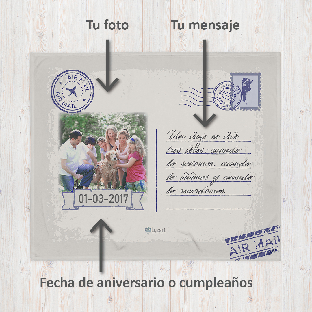 Manta Personalizada Con Foto Tarjeta Postal