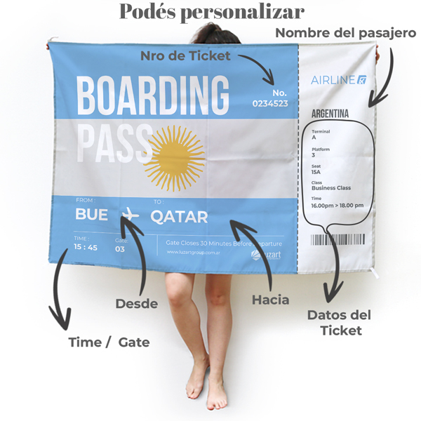 Boarding Pass Lona Playera Personalizada