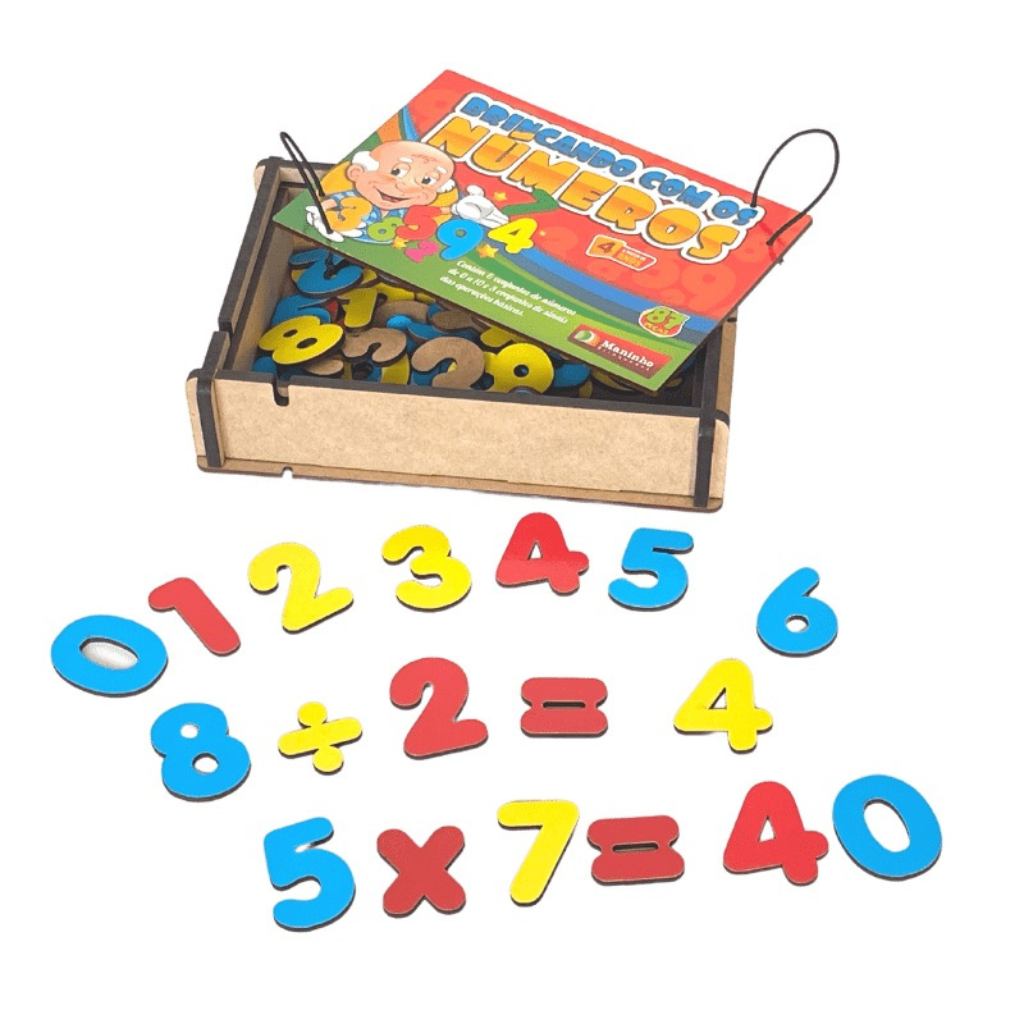 Brinquedo Educativo Jogo Pedagógico em Madeira - Numeros - compre