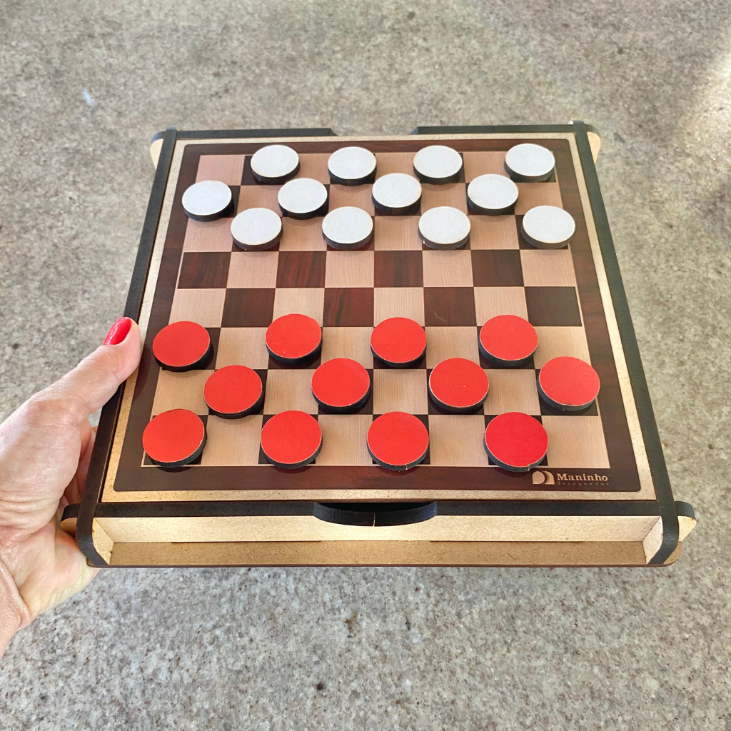 JOGO DE TABULEIRO DAMAS ou LUDO EM MDF PARA CRIANÇAS E ADULTOS