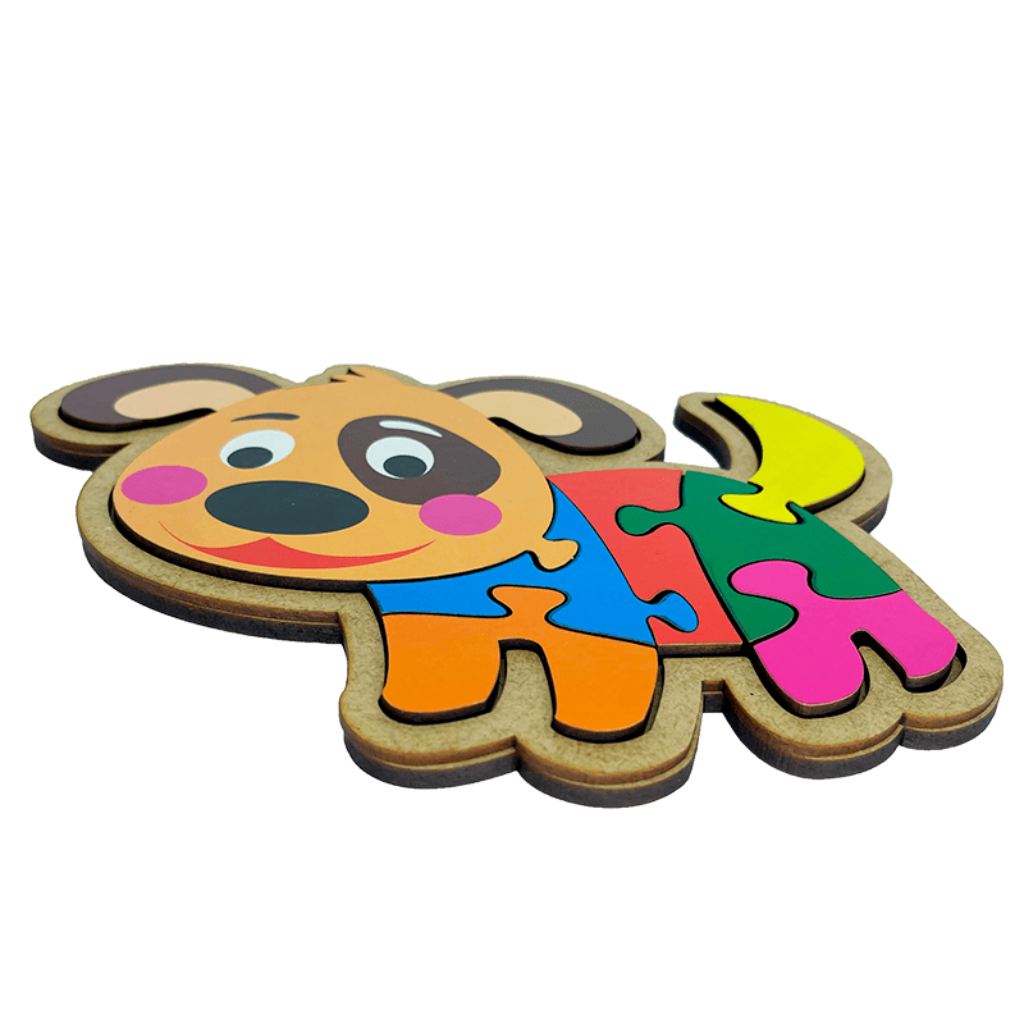 Quebra-cabeça cachorro - Brinquedo educativo de madeira