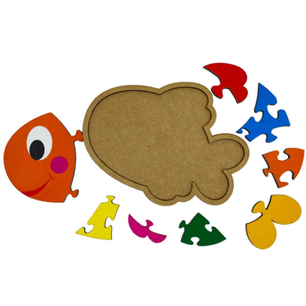 Quebra-cabeça peixe - Brinquedo educativo de madeira