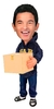 Caricatura Individual Menino segurando Caixa