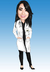 Caricatura Individual - Médica de Jaleco de Mãos no Bolso - Corpinho Pronto