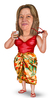 Caricatura Individual - Mulher na Praia - Corpinho Pronto
