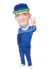 Caricatura Individual - Médico com roupa cirúrgica, com sinal de vitória - Corpinho Pronto