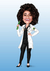 Caricatura Individual - Médica de Jaleco com diploma - Corpinho Pronto