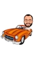 Caricatura Individual com Carro Estilo Cartoon