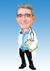 Caricatura Individual - Médico de Jaleco com Prancheta na mão de diagnóstico - Corpinho Pronto