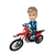 Caricatura 01 Pessoa + Moto - Motociclista - Motoqueiro - Duas Rodas