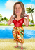 Caricatura Mulher na Praia