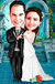 Caricatura de Casamento - Casal fazendo sinal de coração com as mãos - Caricatura com Corpinho Pronto