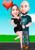 Caricatura de Casal, Casamento, Noivos, Noivinhos - comprar online