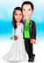 Caricatura de Casal, Casamento, Noivos, Noivinhos - Caricaturas Digitais - Tudo em Caricaturas, Logotipos e Criação de Mascotes para Empresas
