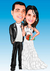 Caricatura de Casal, Casamento, Noivos, Noivinhos