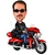 Caricatura 01 Pessoa + Moto - Motociclista - Motoqueiro - Duas Rodas