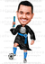 Caricatura Individual - Formando com bola de fubebol