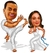 Caricatura de Casamento - Casal Jogando, Lutando Capoeira - Caricatura com Corpinho Pronto