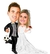 Caricatura de Casal, Casamento, Noivos, Noivinhos