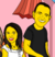 Caricatura Simpson com cenário de fundo grátis